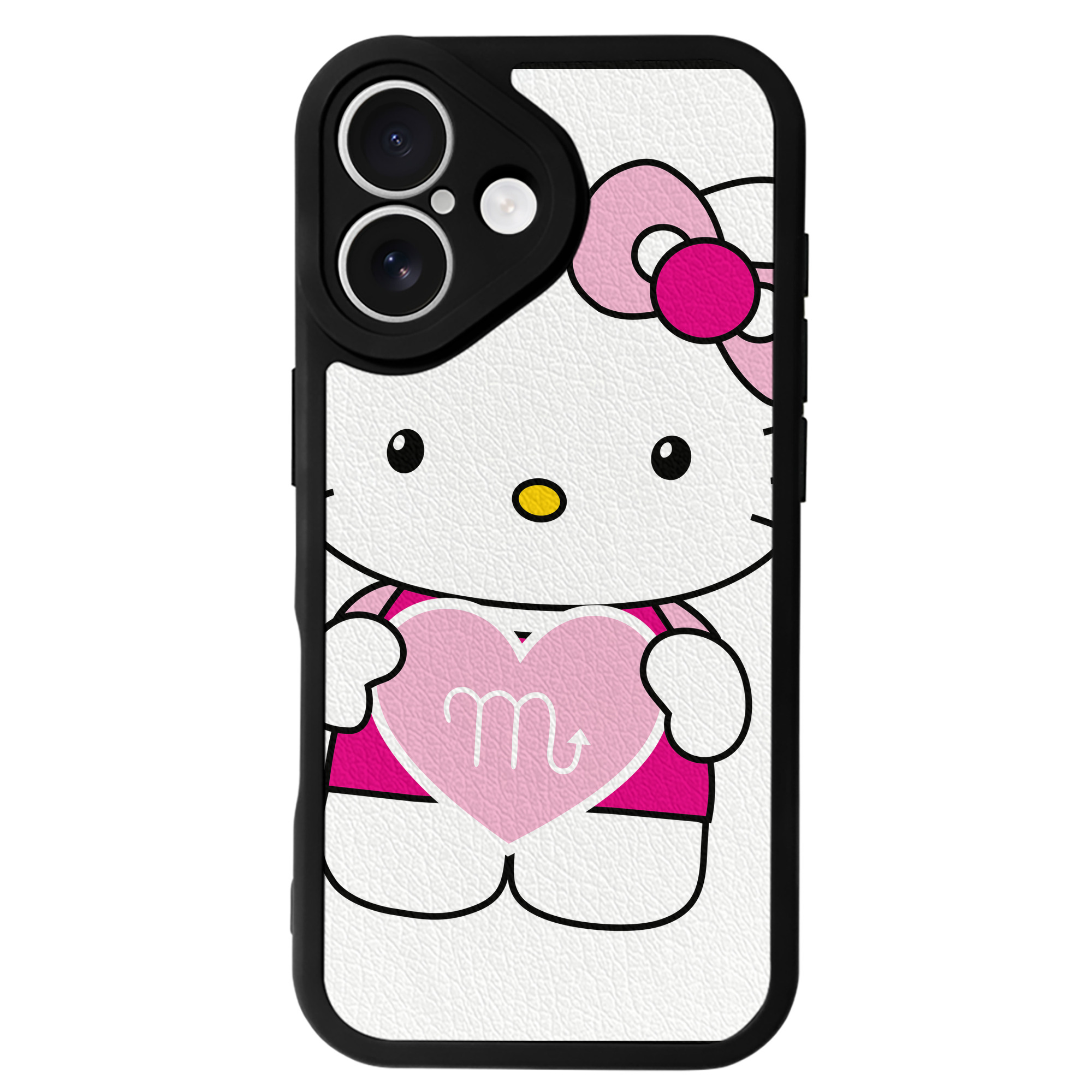 （画像用） Hello Kitty ハローキティ 【iPhone 16シリーズ対応】シリコンスマホケース（レザー調） 材質：シリコン